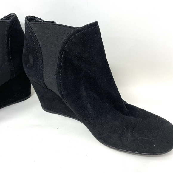 Stuart Weitzman Black Suede Platform Wedge Heel Ankle Boot Size 8 ½ - Picture 7 of 10